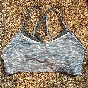 ZYIA Gray Space-Dye Strappy Sports Bra